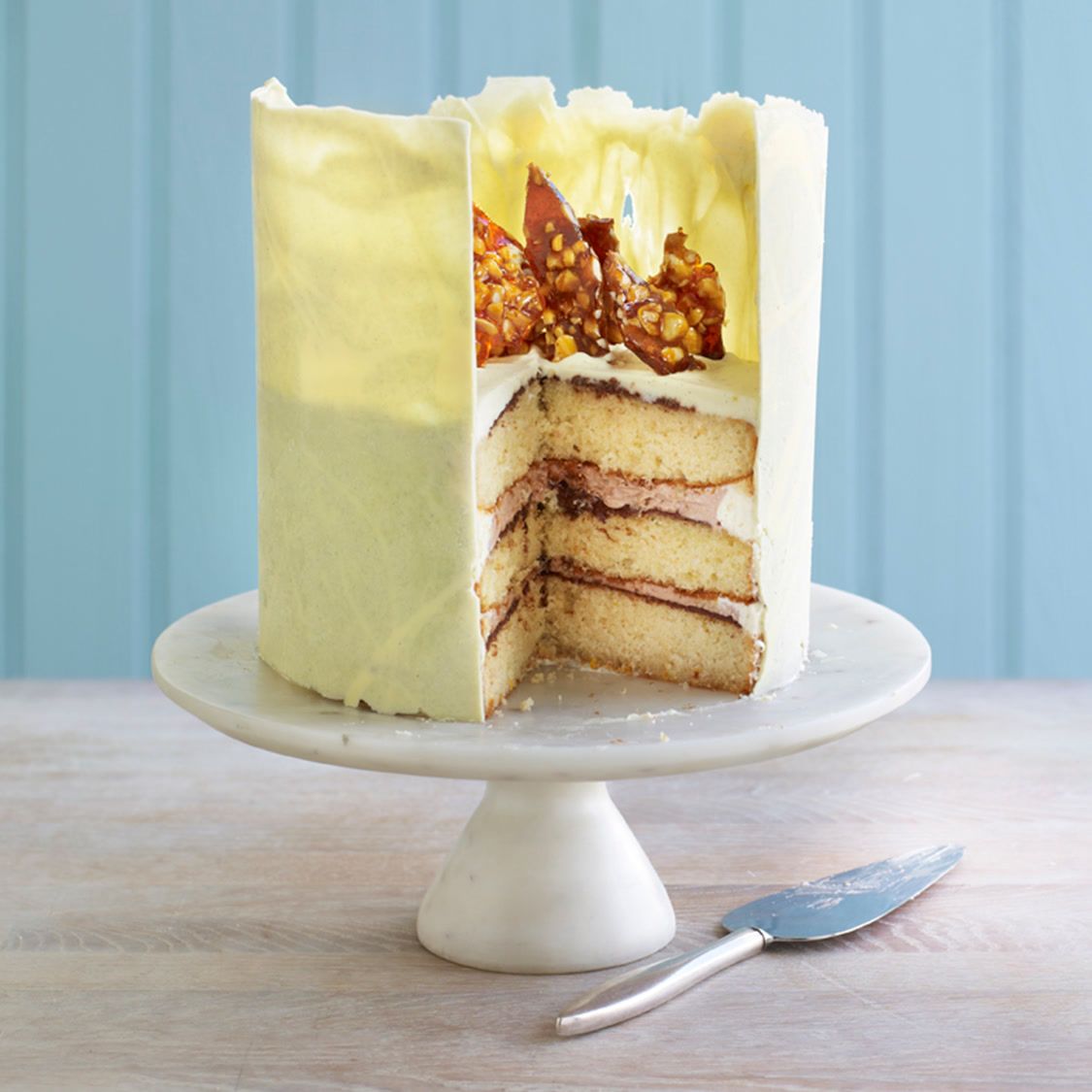 Ruby Bhogal’s Chocolate-orange Jackson Pollock collar cake, Showstopper