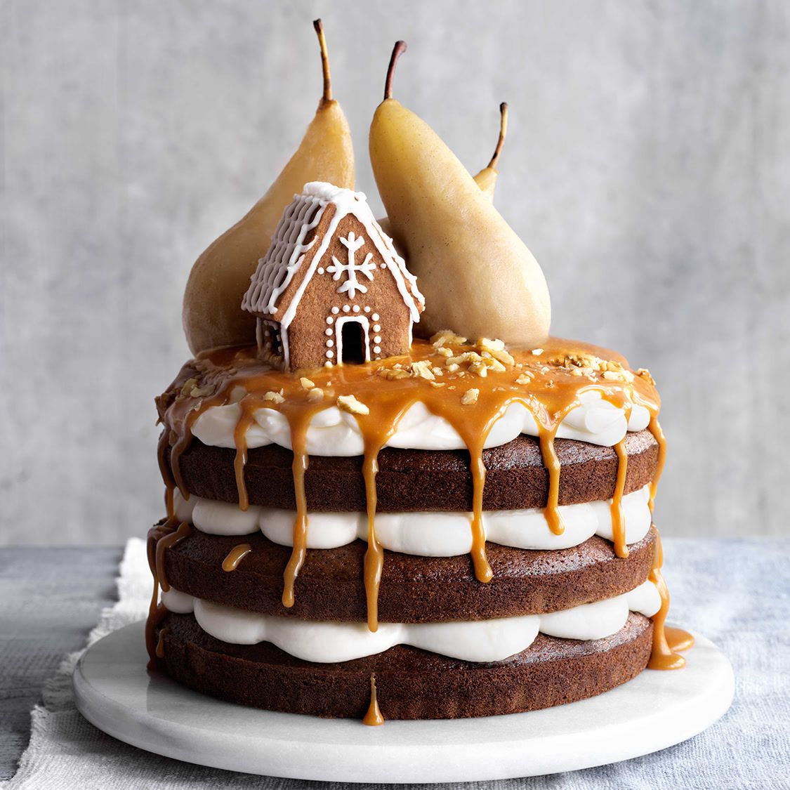 Kim-Joy Hewlett’s Stem-ginger cake with poached pears, Signature