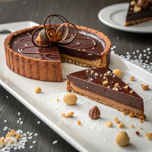 Nadiya Hussain’s Peanut, salted-caramel and chocolate tart, Signature