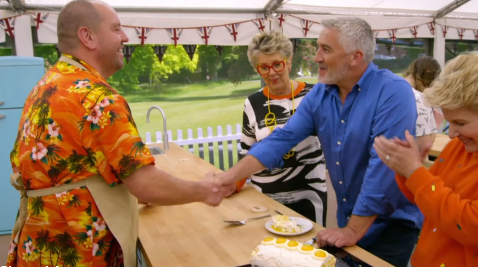 Handshake moment with Jon Jenkins