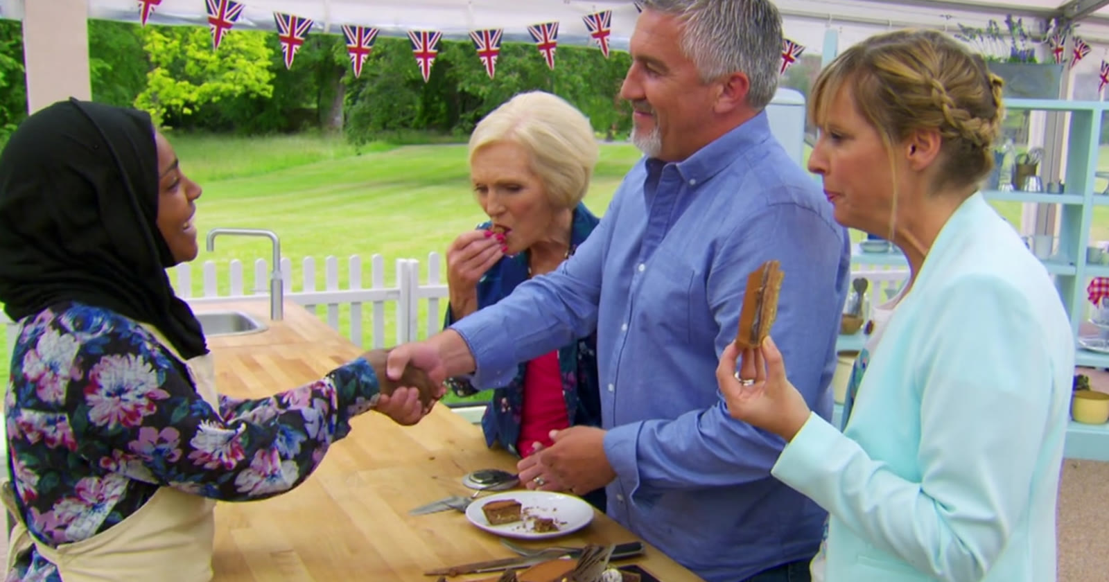 Handshake moment with Nadiya Hussain